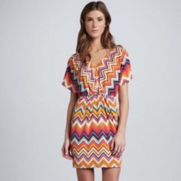 Trina Turk Multicolor Chevron Pattern Dress 2 - Picture 1 of 9
